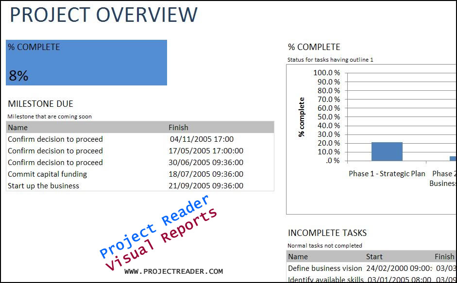 ProjectViewerReport Project Overview Report screenshot